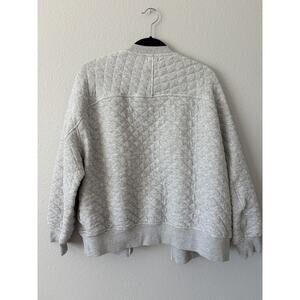 Aerie Women's Size M Cardi Oversized Bomber Snap Front Jacket Gray